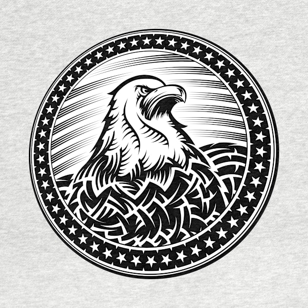 American Bald Eagle USA Natioal Symbol Independence Day Emblem Head by alxr